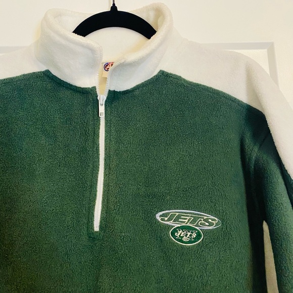 NFL Active NY Jets Quarter Zip Fleece Pull Over, Size Large - Picture 2 of 4